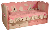 Габаритные размеры детской кровати Тики 75х150 см. Высокое качество, короткие сроки.